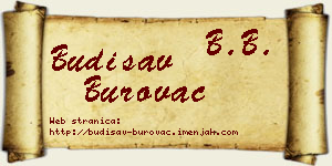 Budisav Burovac vizit kartica